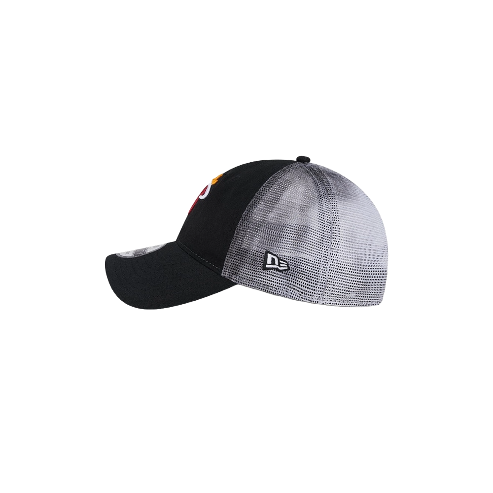 New Era Miami HEAT Team Slick Trucker Dad Hat Unisex Caps New Era   