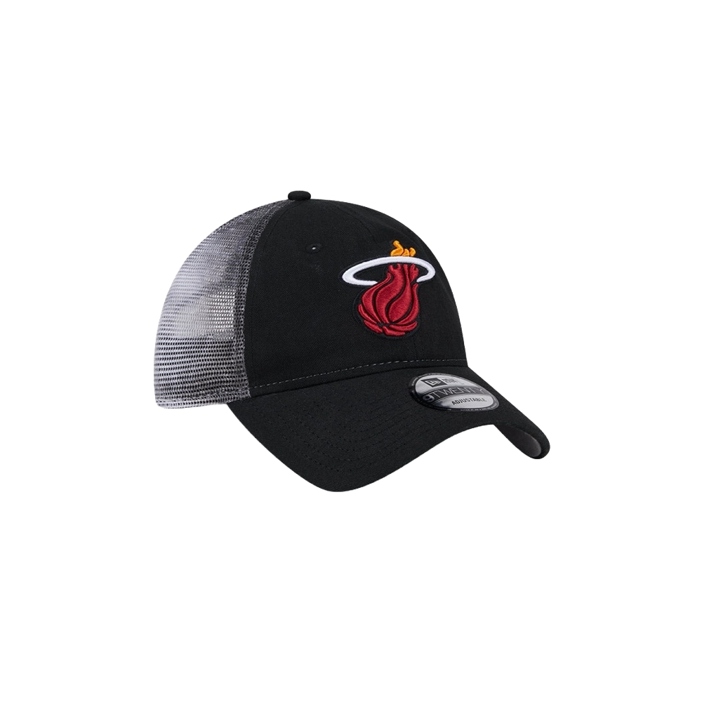 New Era Miami HEAT Team Slick Trucker Dad Hat Unisex Caps New Era   