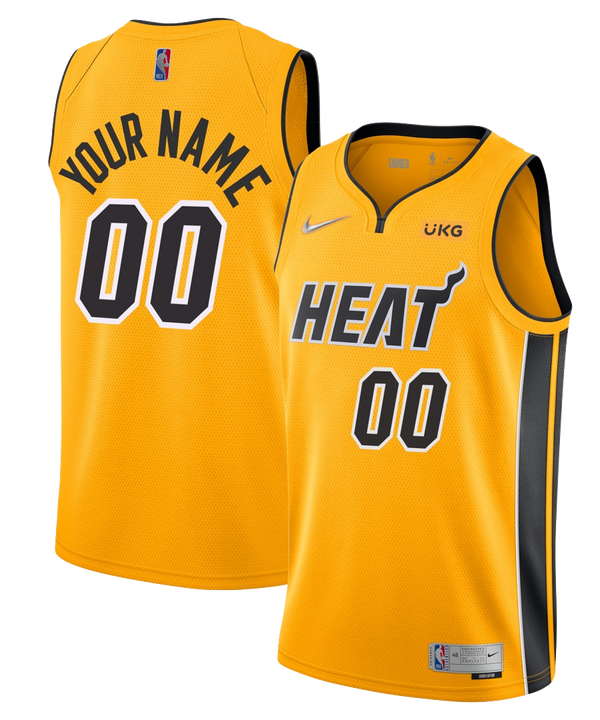 Personalized Nike Miami HEAT Trophy Gold Swingman Jersey Men's Jersey Nike   