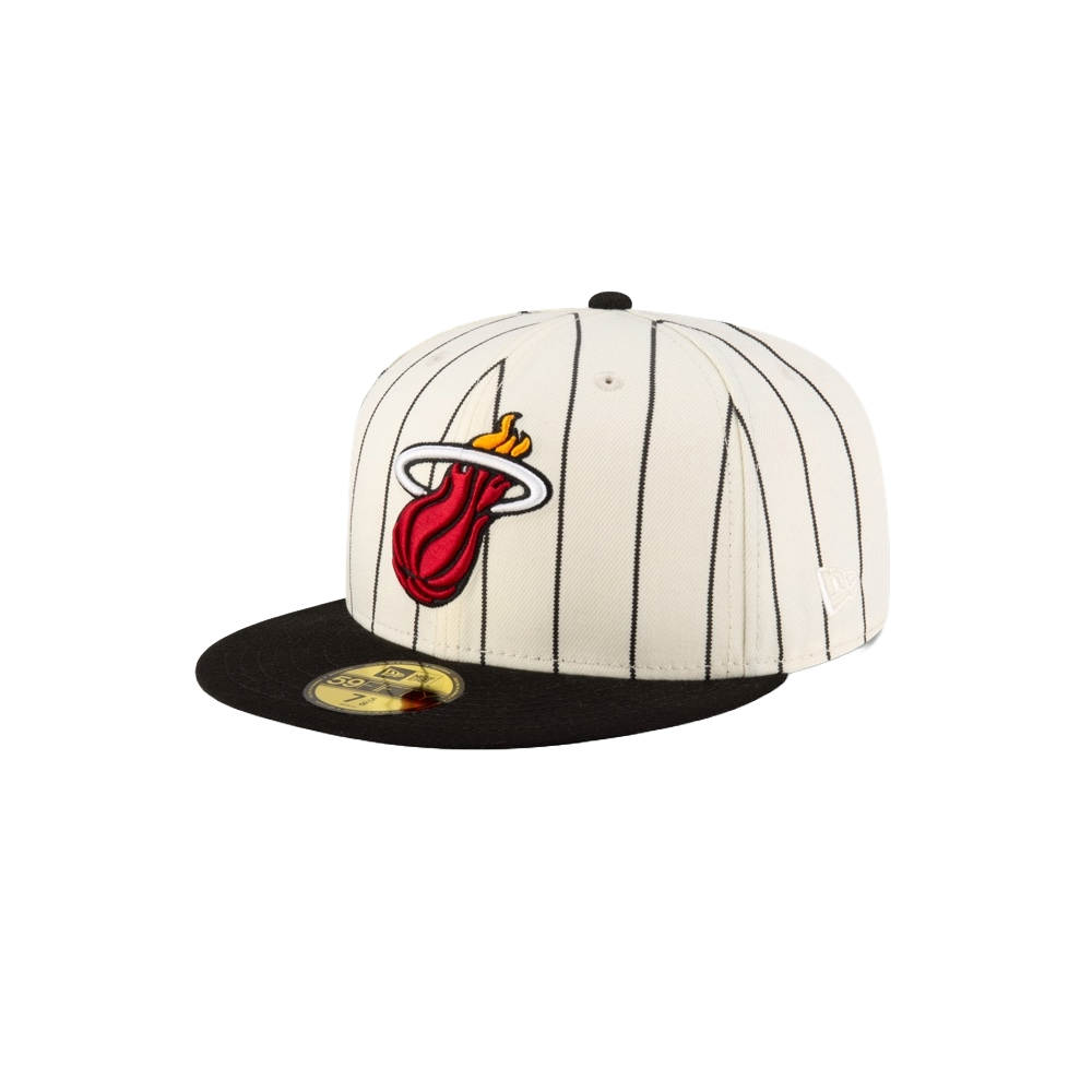 Court Culture Miami HEAT Cream n' Stripes Fitted Hat Unisex Caps Court Culture