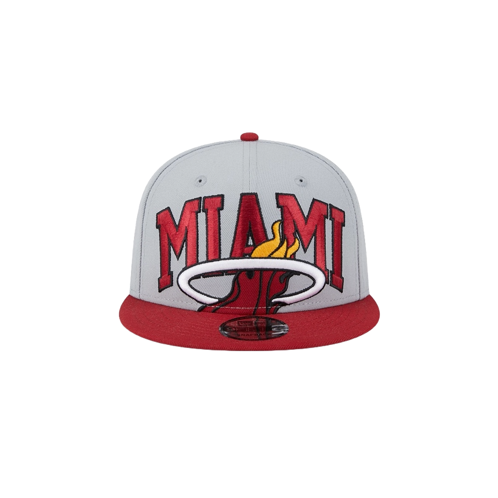 New Era Miami HEAT 2023 Grey Tipoff Youth Snapback Youth Hat New Era   