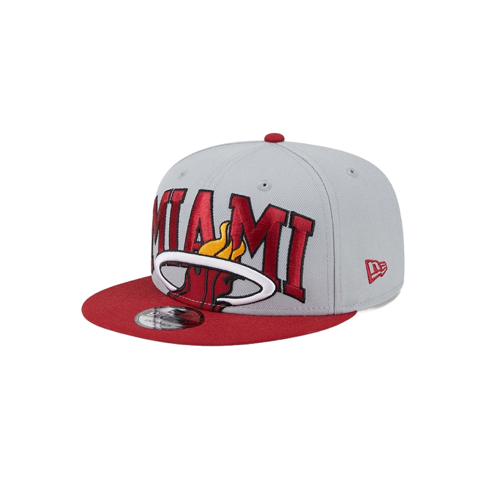 New Era Miami HEAT 2023 Grey Tipoff Youth Snapback Youth Hat New Era   