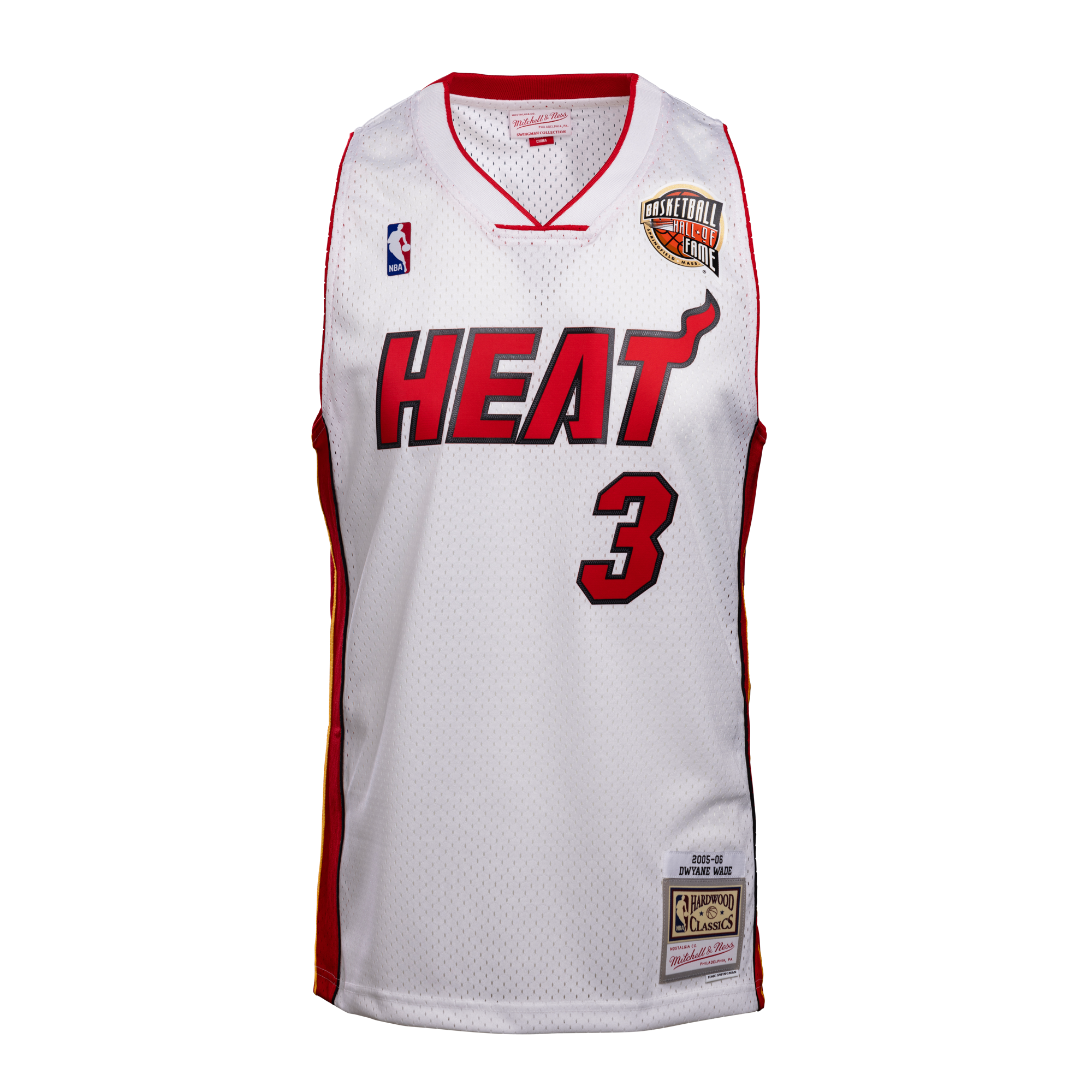 Dwyane Wade Mitchell & Ness Miami HEAT 2005-06 White Swingman Jersey - HOF Edition Men's Jersey Mitchell & Ness   