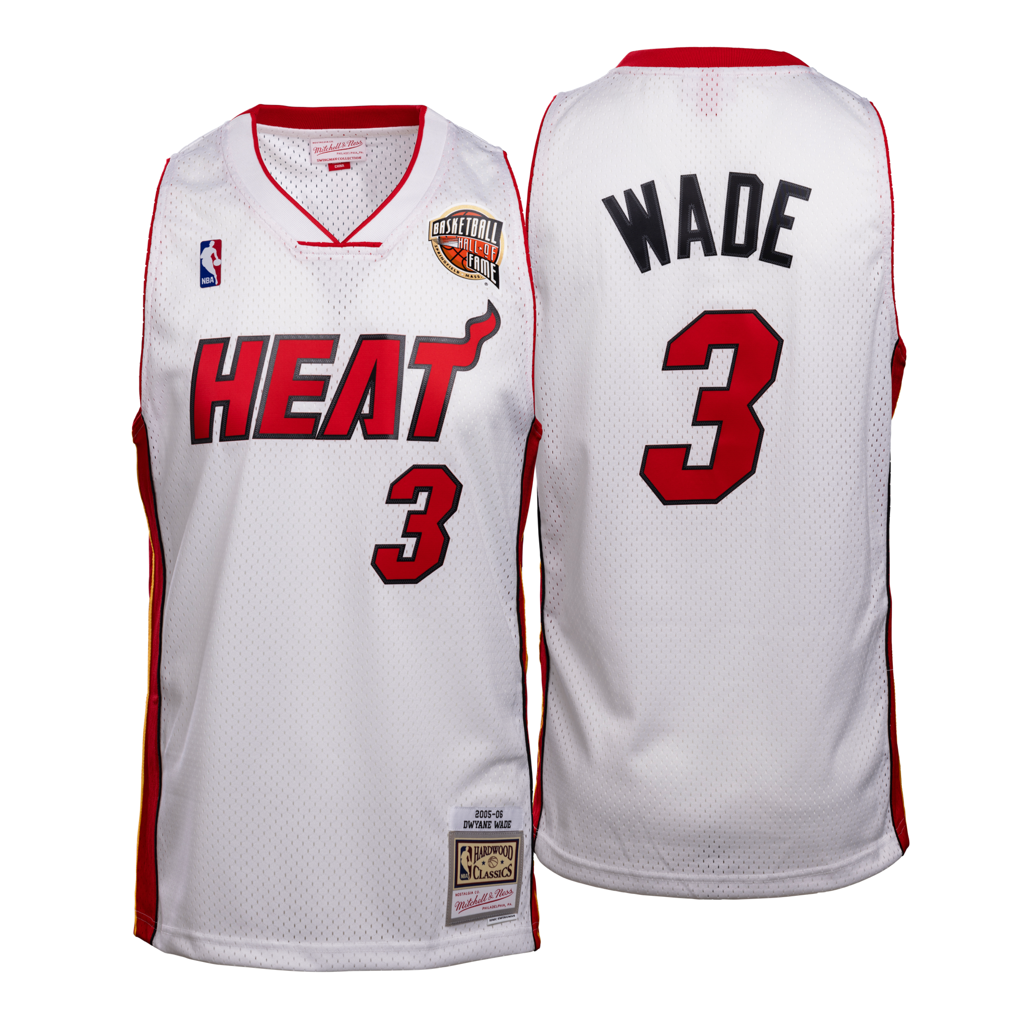 Miami Heat No3 Dwyane Wade White Throwback A Set Stitched NBA Jersey