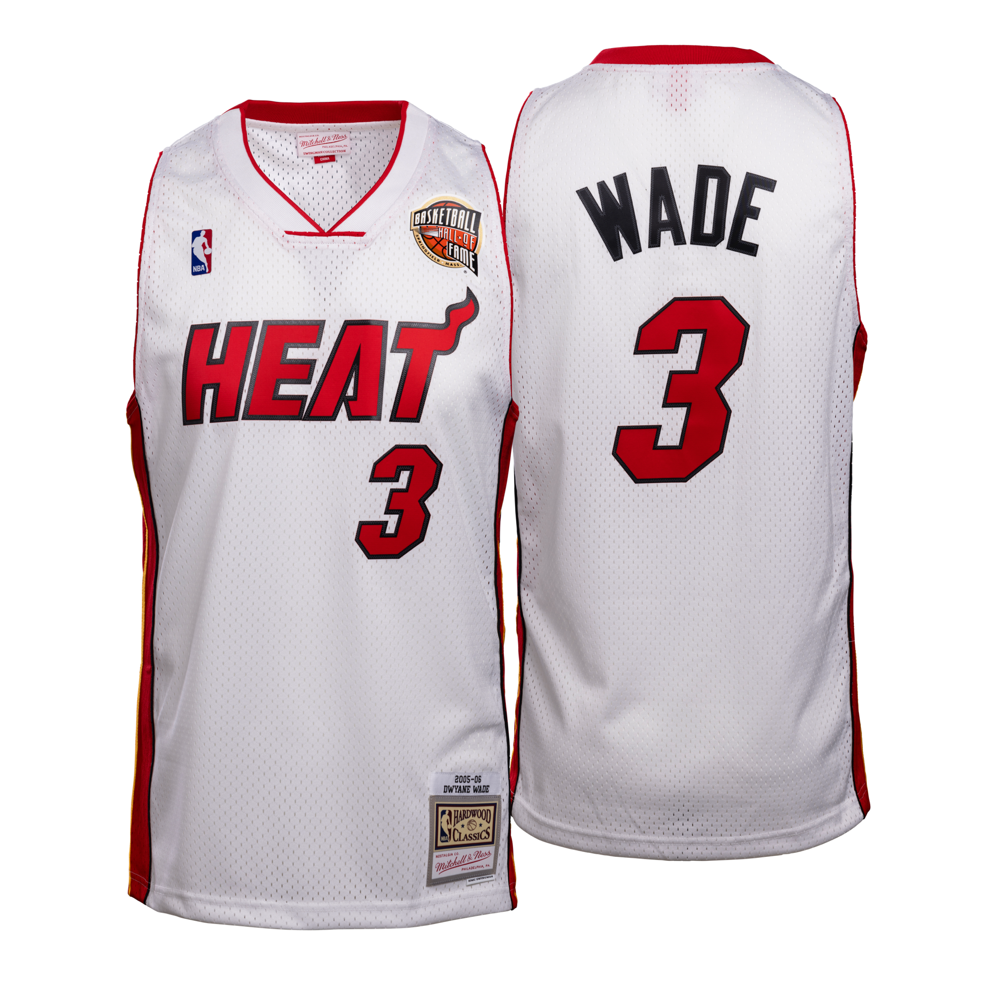 Dwyane Wade Mitchell & Ness Miami HEAT 2005-06 White Swingman Jersey - HOF Edition Men's Jersey Mitchell & Ness   