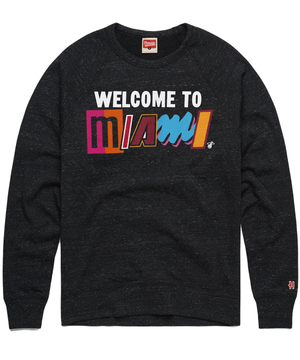 Homage Miami HEAT Welcome To Miami Mashup Crew Men's Crewneck Sweater Homage   