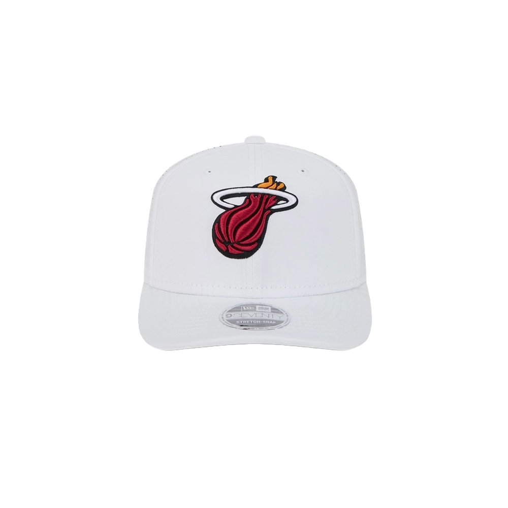 New Era Miami HEAT White Performance Stretch Snapback Unisex Caps New Era   