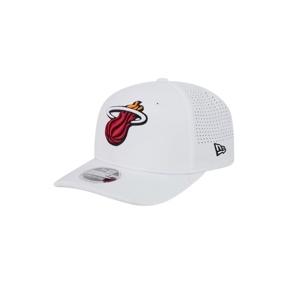 New Era Miami HEAT White Performance Stretch Snapback Unisex Caps New Era   