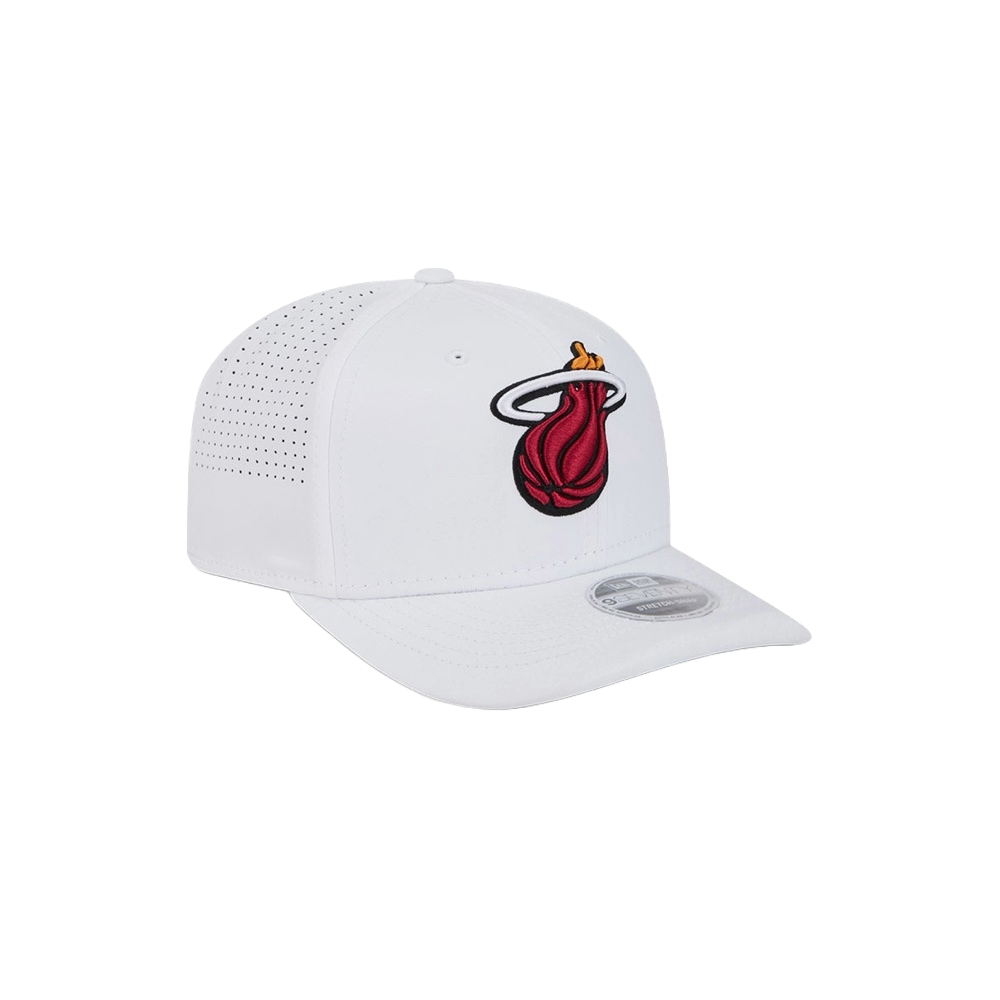 New Era Miami HEAT White Performance Stretch Snapback Unisex Caps New Era   