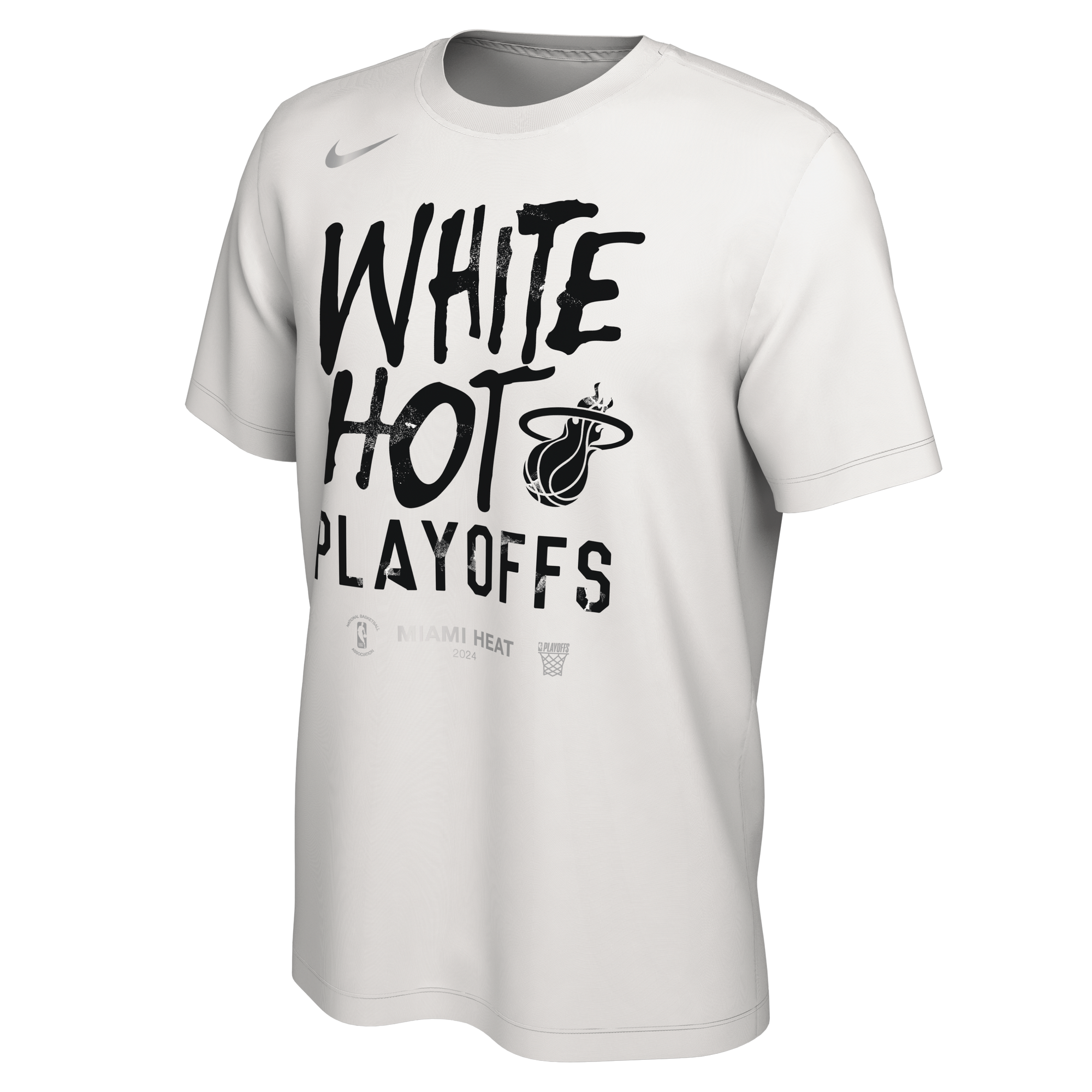 Nike Miami HEAT White Hot 2024 NBA Playoffs Mantra Tee Men's Tee Nike   