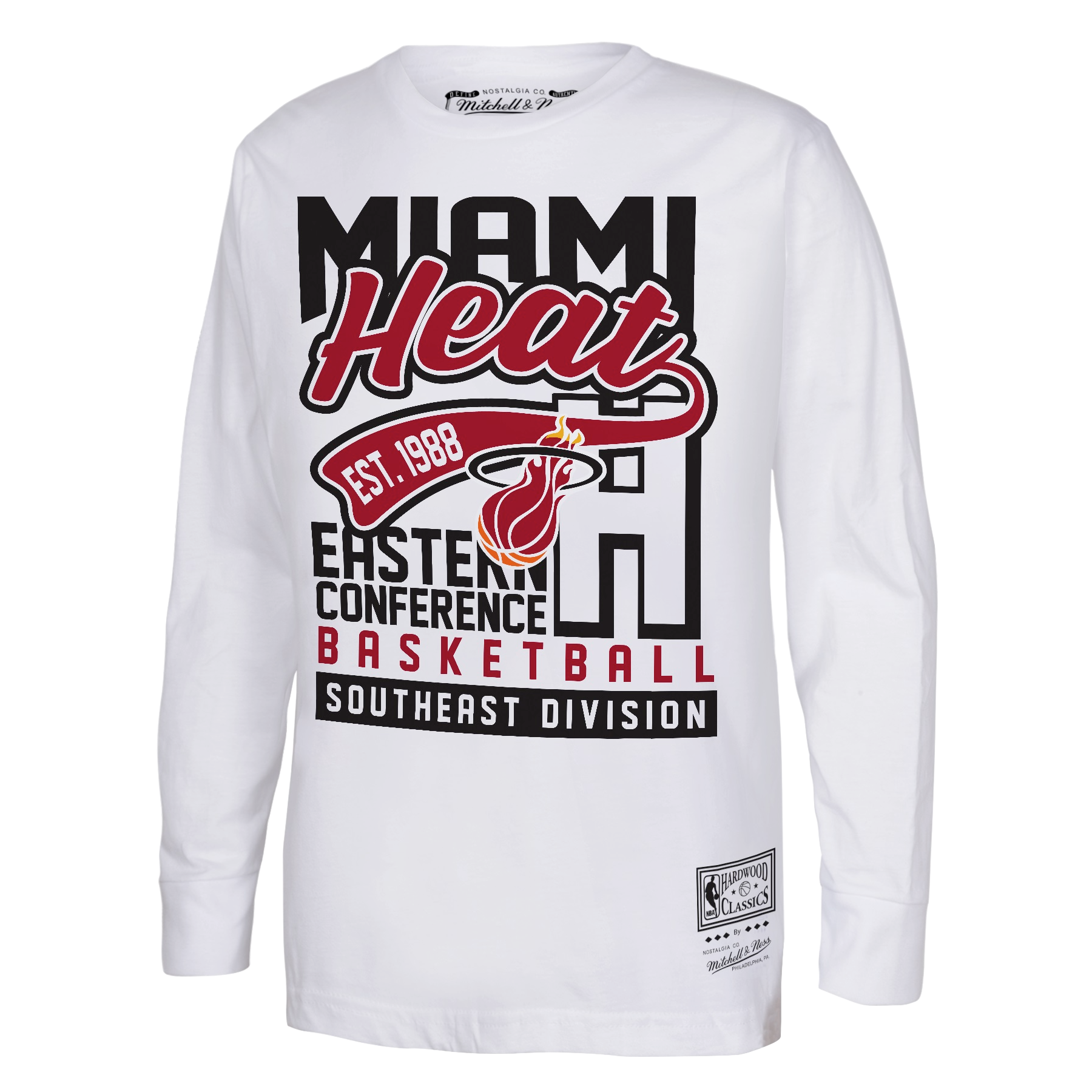 Mitchell & Ness Miami HEAT Tail Sweep Toddler Long Sleeve Tee Toddlers Mitchell & Ness   