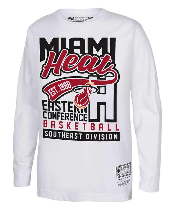 Mitchell & Ness Miami HEAT Tail Sweep Toddler Long Sleeve Tee Toddlers Mitchell & Ness   