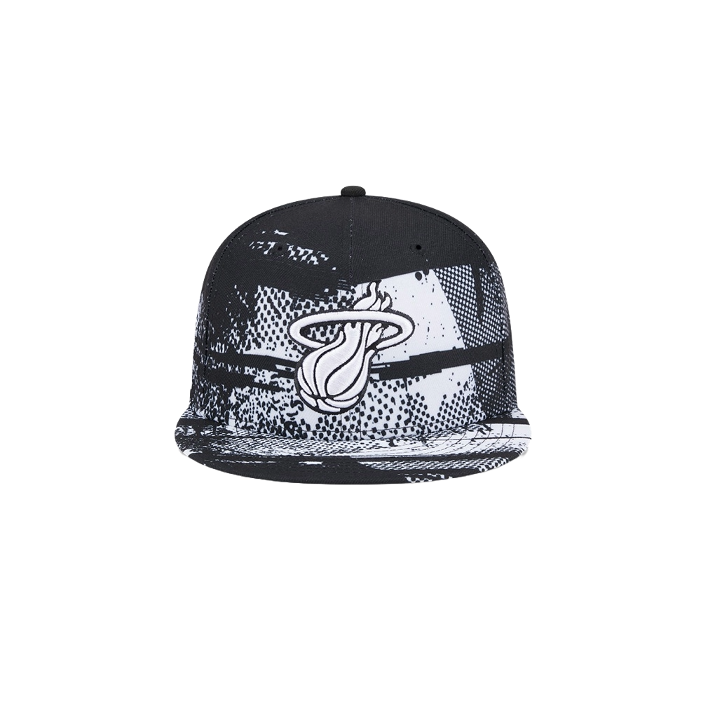 New Era Miami HEAT 2024 Tipoff Black and White Snapback Unisex Caps New Era   