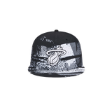 New Era Miami HEAT 2024 Tipoff Black and White Snapback - 1