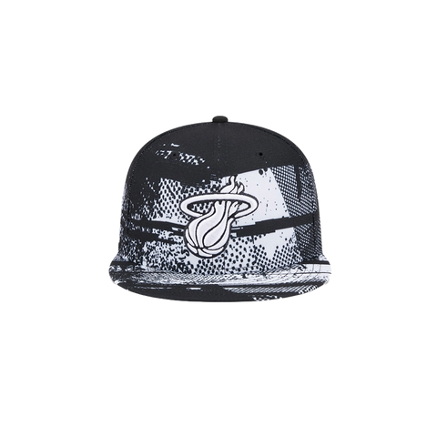 New Era Miami HEAT 2024 Tipoff Black and White Snapback