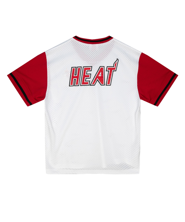 Mitchell and Ness Miami HEAT Mesh V-Neck Unisex Tee Mitchell & Ness   