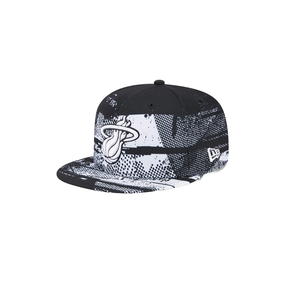 New Era Miami HEAT 2024 Tipoff Black and White Snapback Unisex Caps New Era   