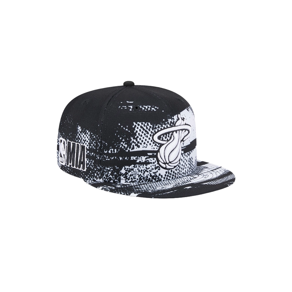 New Era Miami HEAT 2024 Tipoff Black and White Snapback Unisex Caps New Era   