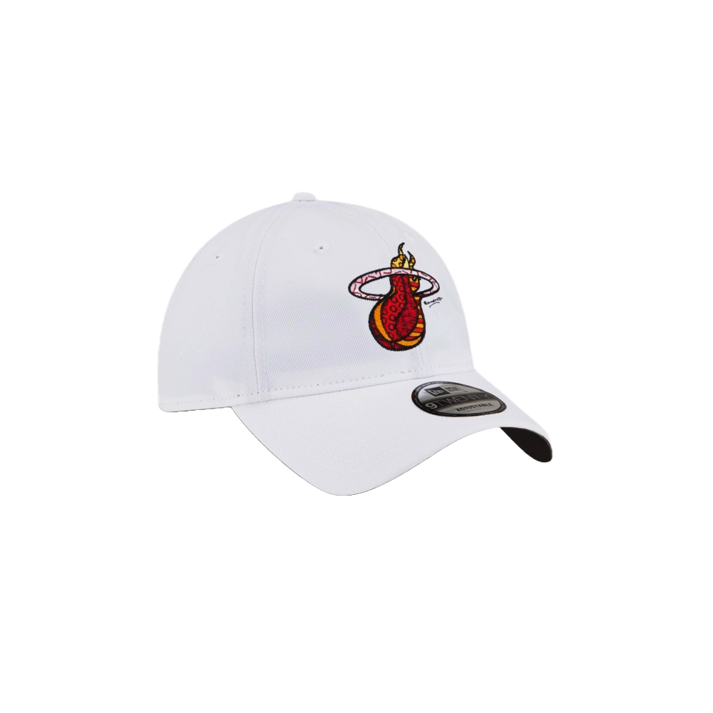 Britto x HEAT Logo White Dad Hat Unisex Caps Britto   