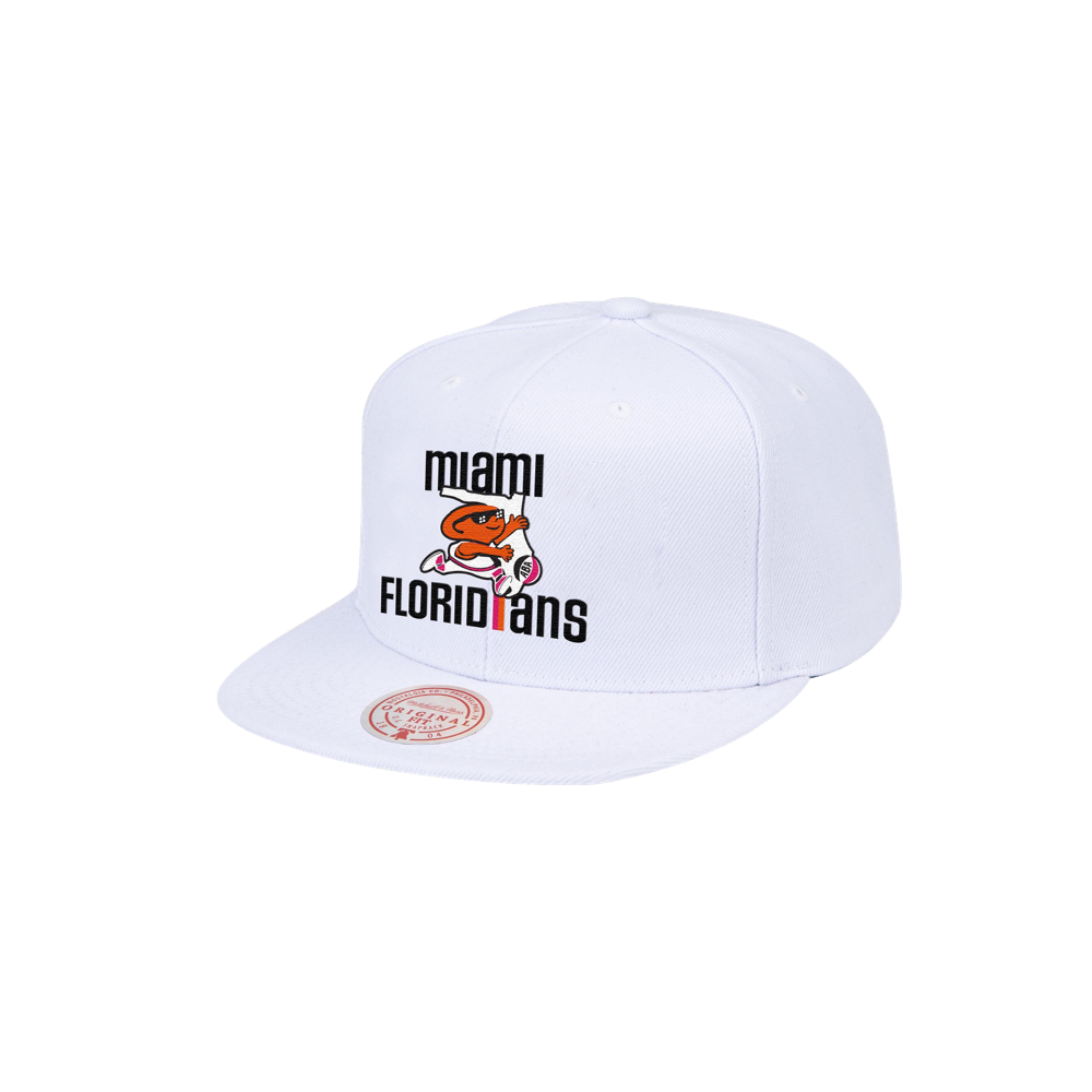 Mitchell and Ness Miami Floridians White Snapback Unisex Caps Mitchell & Ness   