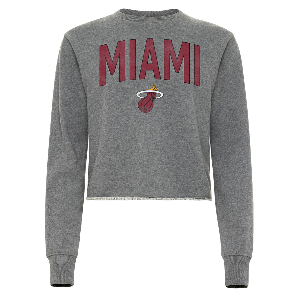 Sportiqe Miami HEAT Women's Grey Crewneck WOMENS JACKETSJ SPORTIQE APPAREL CO.    - featured image