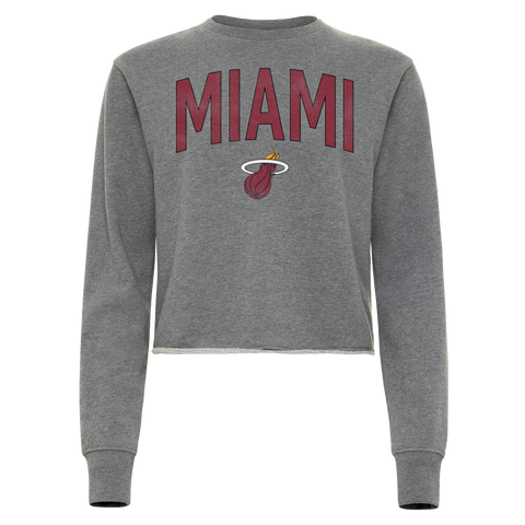 Sportiqe Miami HEAT Women's Grey Crewneck