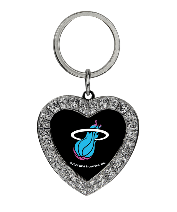 Miami HEAT Original Vice Rhinestone Heart Keychain Novelties Rico Industries