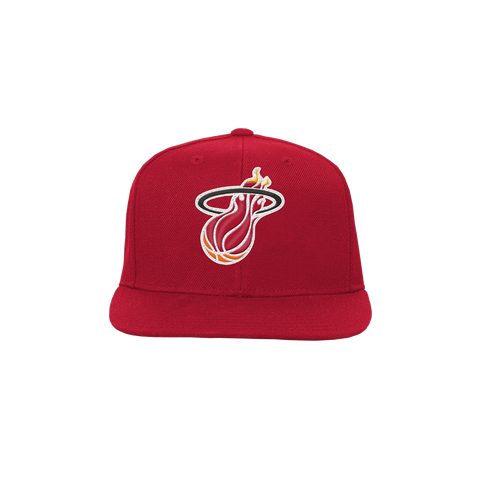 Mitchel & Ness Miami HEAT Flat Brim Youth Snapback