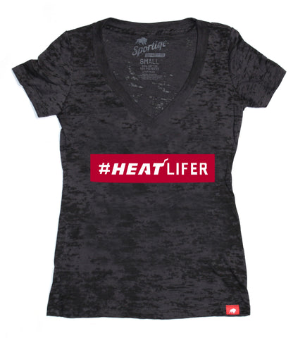 Sportiqe Miami HEAT Lifer Ladies V Neck T-Shirt