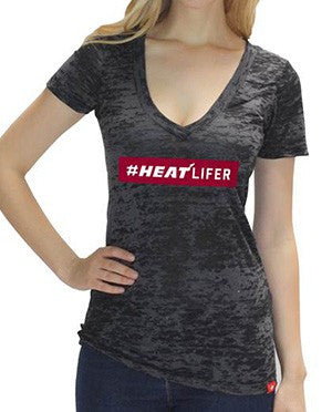 Sportiqe Miami HEAT Lifer Ladies V Neck T-Shirt Women's Tee Sportiqe   