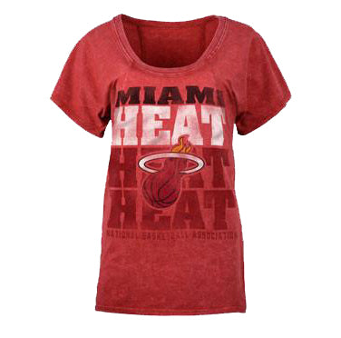 New ERA Miami HEAT Ladies Tee WOMENS TEES 5TH AND OCEAN S RED  - featured image