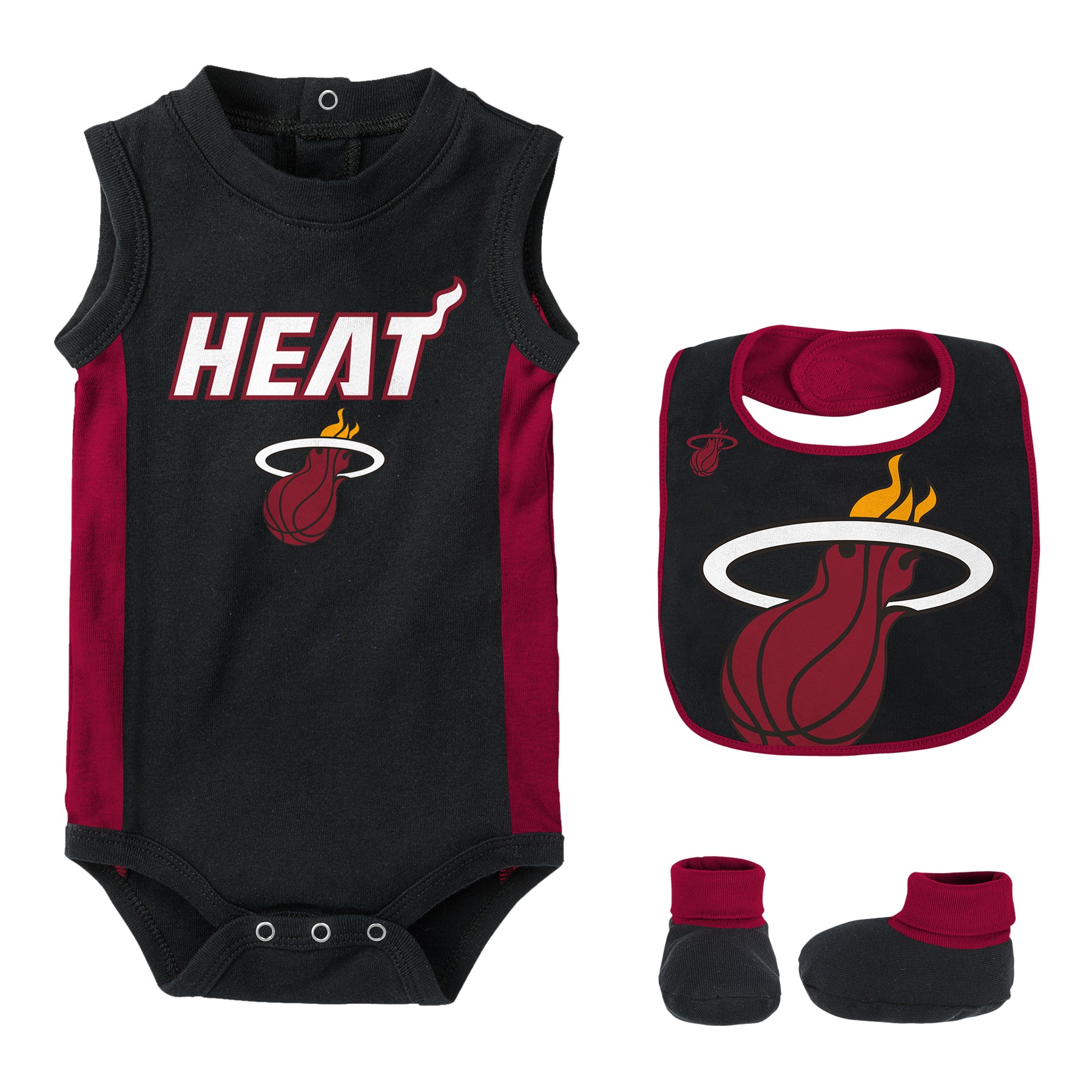 Miami HEAT Overtime Bib & Bootie Infant Set Outerstuff