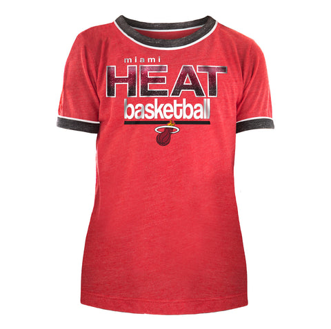 NWT Boys Miami Heat Cute Black & Red Premium Long Sleeve T-Shirt Sz  Medium 10/12