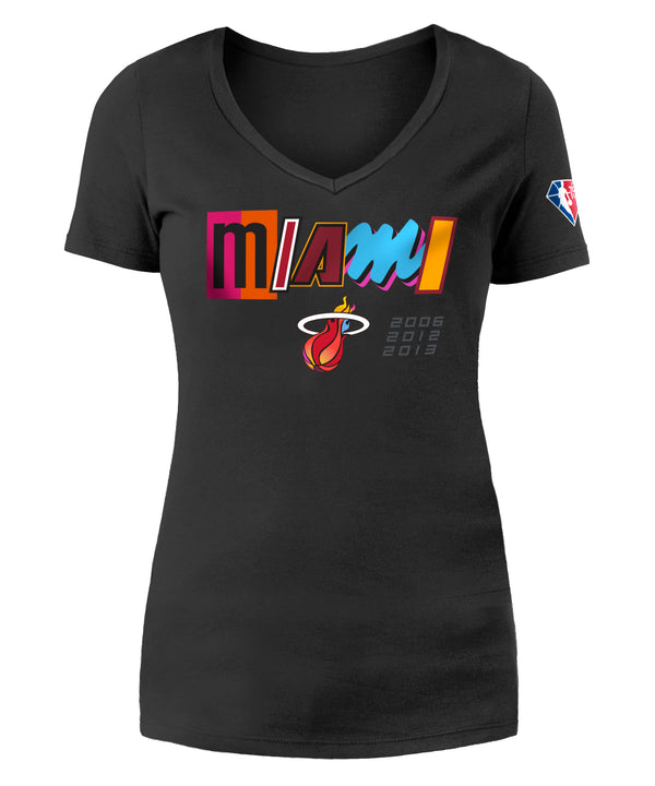 New Era Miami HEAT Mashup V-Neck Women's Tee Women's Tee New Era   