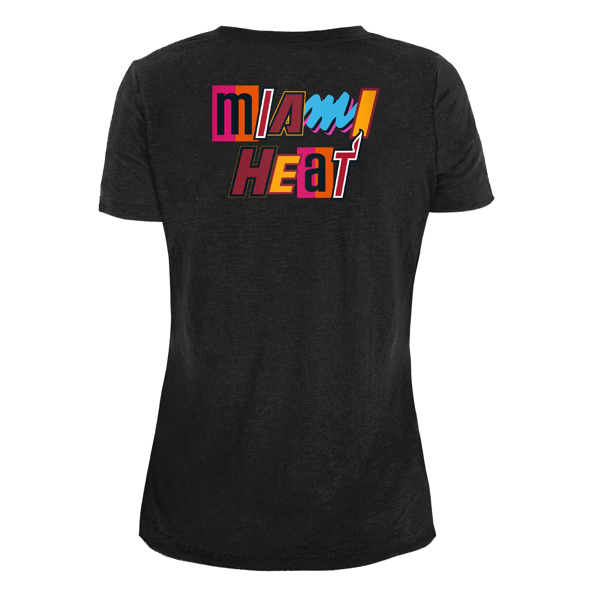 New Era Miami HEAT Mashup Logo Women's Black Tee Women's Tee New Era   