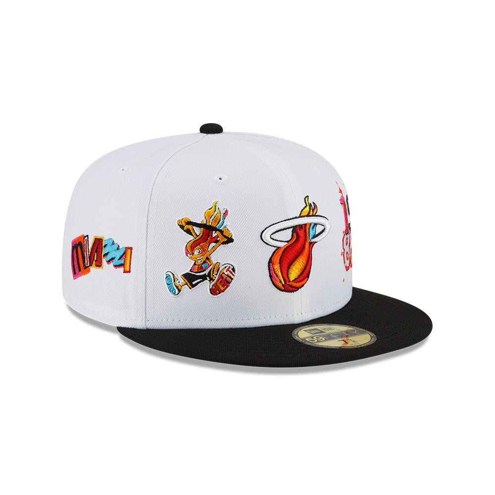 Miami Heat Mashup VOL. 2 Strapback Hat Cap Grey Mashup Logo Item