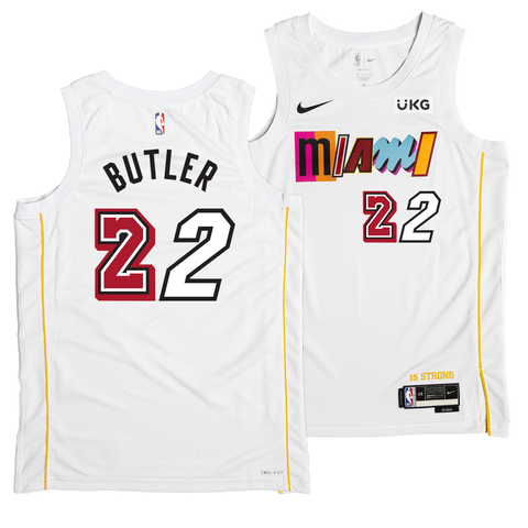 Miami Heat 22 Jimmy Butler jersey men's city basketball uniform swingman  limited edition kit white shirt