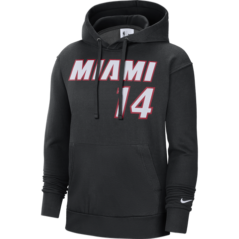 Miami Heat Nike Essential Logo Fleece Pullover Hoodie - Heathered Gray