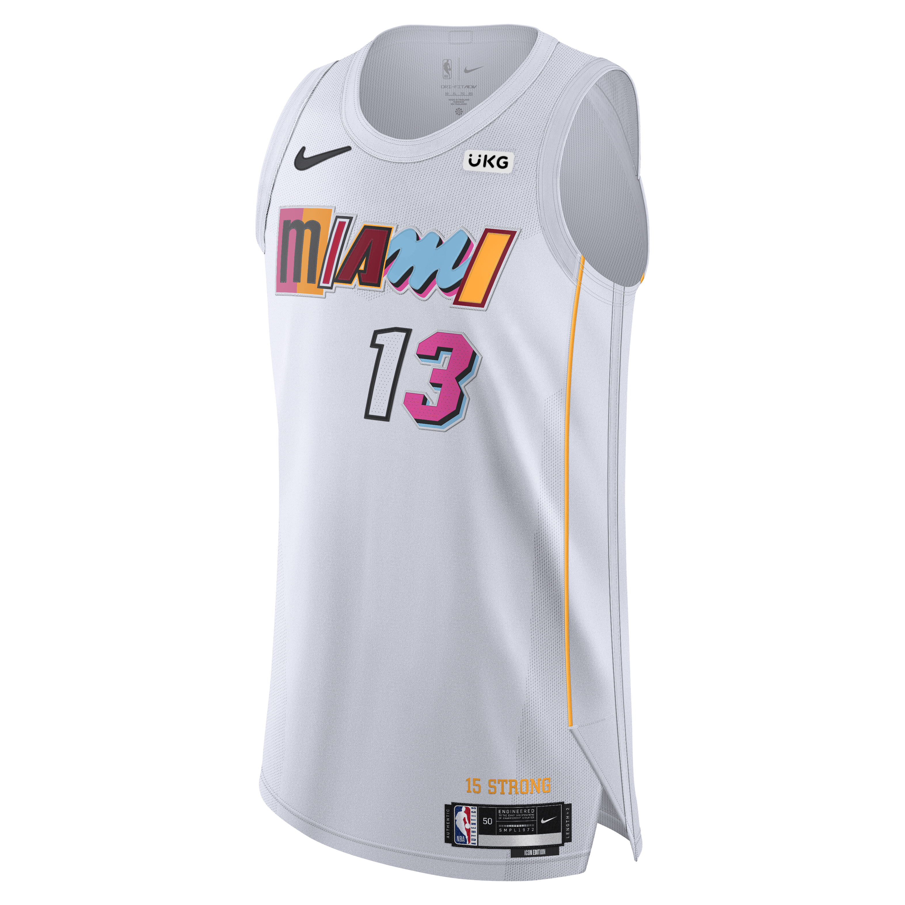 BAM Ado Nike Miami Mashup Vol. 2 Newborn Jersey in White, Size: 6-9 Mo | Miami Heat