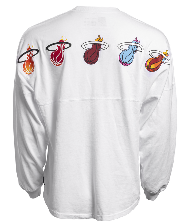 Court Culture Miami Mashup Vol. 2 Ball & Flame White Pullover Unisex Long Sleeve Tee Court Culture   