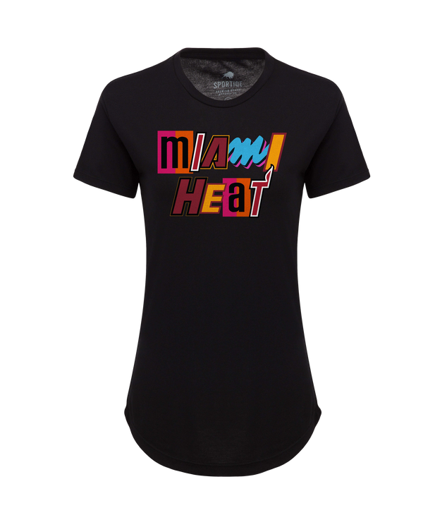 Sportiqe Miami HEAT Mashup Wordmark Women's Tee Women's Tee Sportiqe   