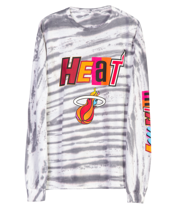 Junk Food Miami HEAT Full Court Mashup Long Sleeve Tee UNISEXTEE JUNK FOOD   